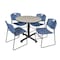 Kobe Kobe Round Table & Chair Set, Wood, Metal, Polypropylene Top TKB42RNDPL44BE - alternate 1